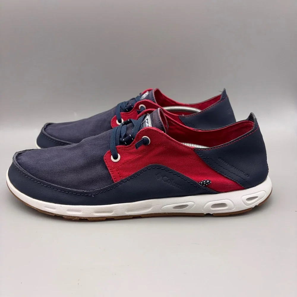 Columbia Boat Shoes Mens 12 Navy Blue Red Colorblock PFG Bahama Vent Fishing